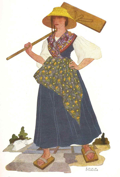 57 Salinarola di Pirano - Woman Working in the Saltpans of Pirano