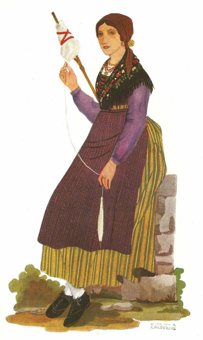 23 Contadina di Bagolino in Abito Invernale - Peasant Woman from Bagolino in Winter Clothing
