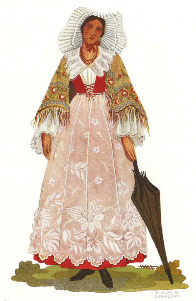 14 Massaia di Carema nell Antico Costume - Housewife from Carema in Ancient Costume