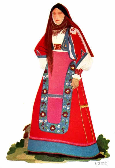 186 Contadina di Aritzo in Costume di Gala - Peasant Woman from Aritxo in Festival Costume