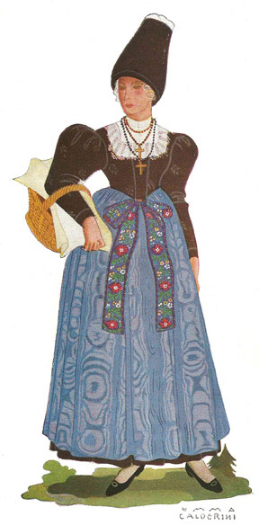 41 Popolana della Val Gardena in Abito Invernale - Country Woman from Val Gardena in Winter Clothing