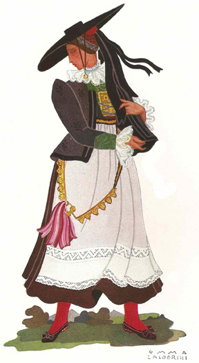 46 Contadina di Teodone in Costume Invernale - Peasant Woman from Teodone in Winter Clothing