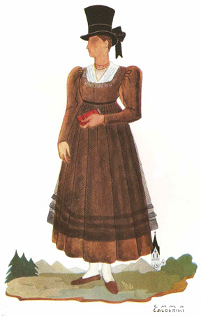 47 Patrizia di Bolzano nellAntico - Costume Patrician Woman from Bolzano in Ancient Costume